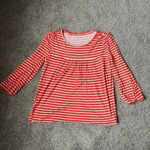 LOFT Size XS Orange/White Striped Blouse